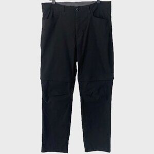 Eddie Bauer Convertible Tech Pants Black Men's 38X34 Rip-Stop Hiking Outdoors